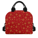 Christmas Snowflakes And Stars Print Insulated Lunch Bag