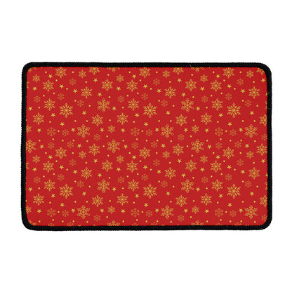Christmas Snowflakes And Stars Print Kitchen Mat