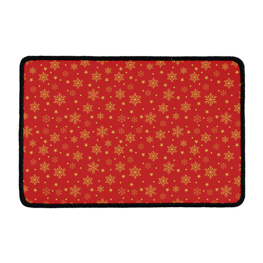 Christmas Snowflakes And Stars Print Kitchen Mat
