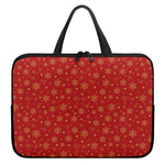 Christmas Snowflakes And Stars Print Laptop Sleeve With Handle
