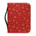 Christmas Snowflakes And Stars Print Leather Bible Cover