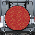 Christmas Snowflakes And Stars Print Leather Spare Tire Cover