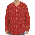 Christmas Snowflakes And Stars Print Long Sleeve Baseball Jersey