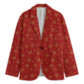 Christmas Snowflakes And Stars Print Men's Blazer