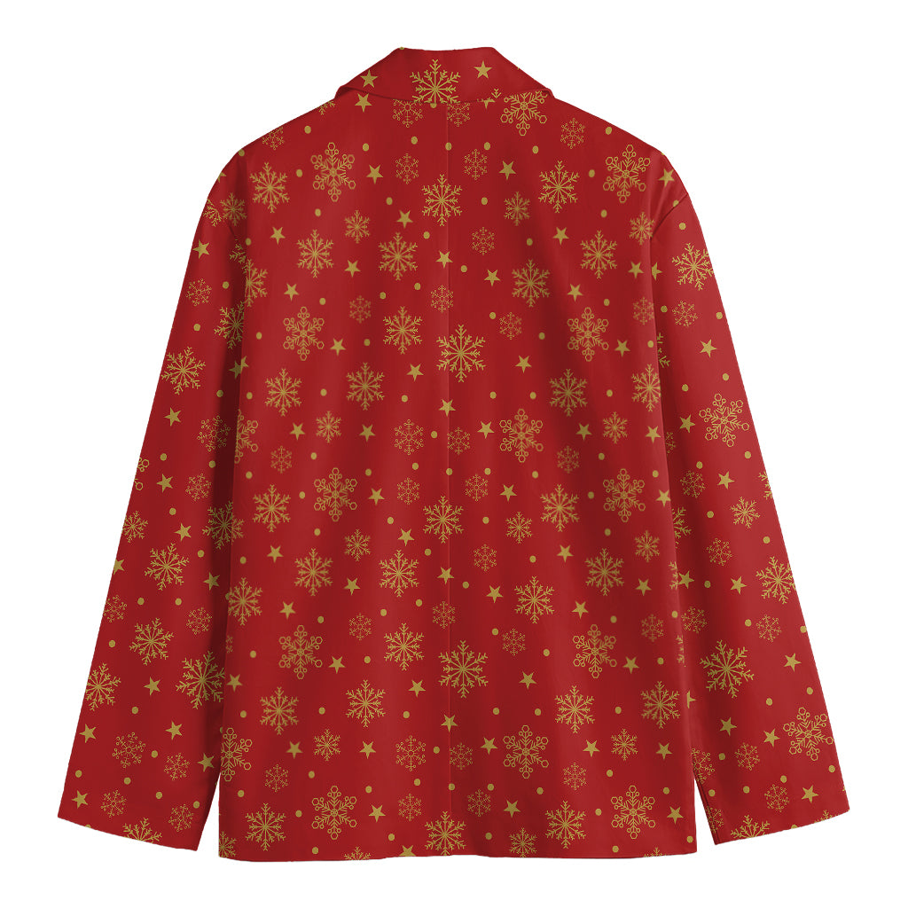 Christmas Snowflakes And Stars Print Men's Blazer