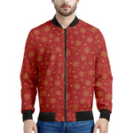 Christmas Snowflakes And Stars Print Men's Bomber Jacket