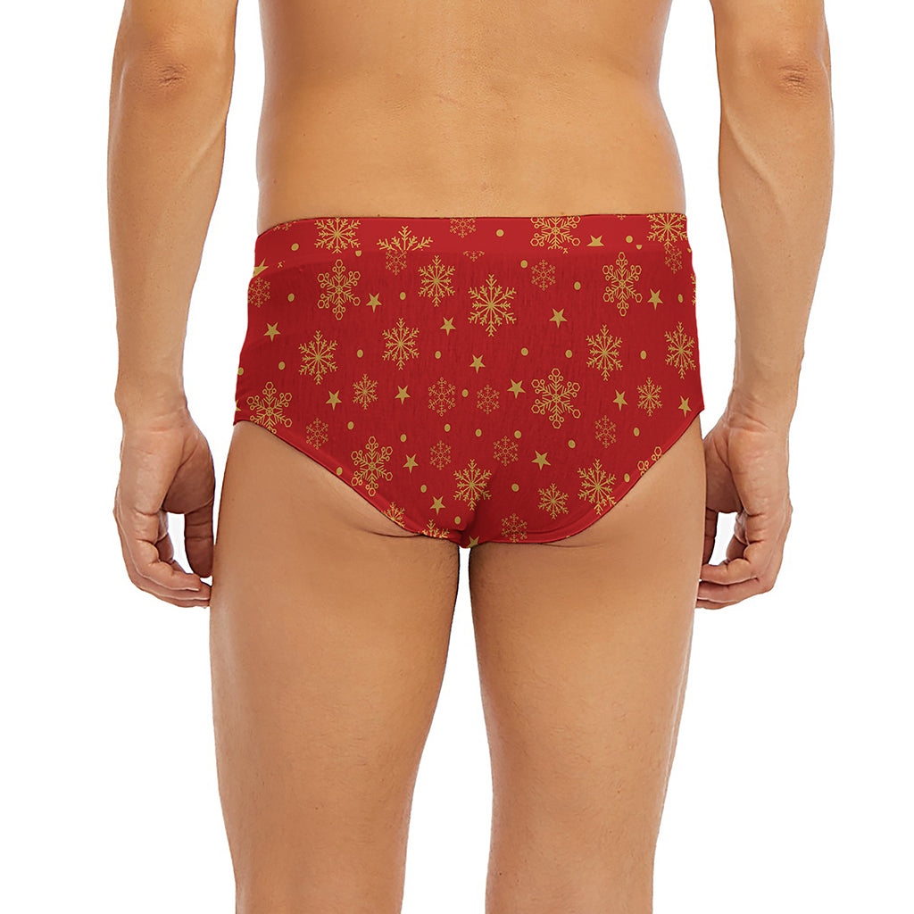 Christmas Snowflakes And Stars Print Men's Briefs