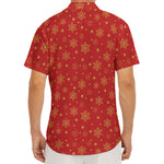 Christmas Snowflakes And Stars Print Men's Deep V-Neck Shirt