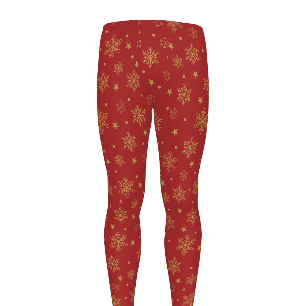 Christmas Snowflakes And Stars Print Men's leggings