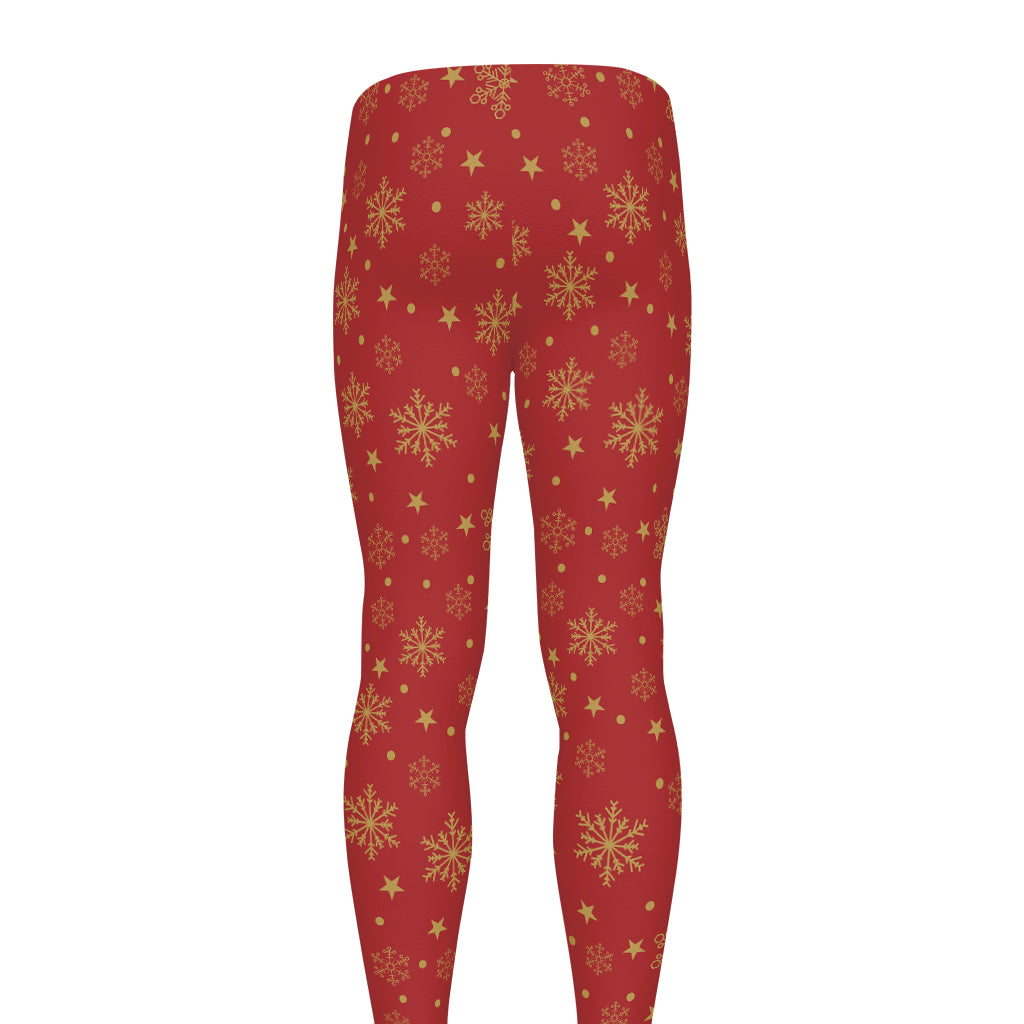 Christmas Snowflakes And Stars Print Men's leggings