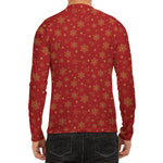Christmas Snowflakes And Stars Print Men's Long Sleeve Rash Guard