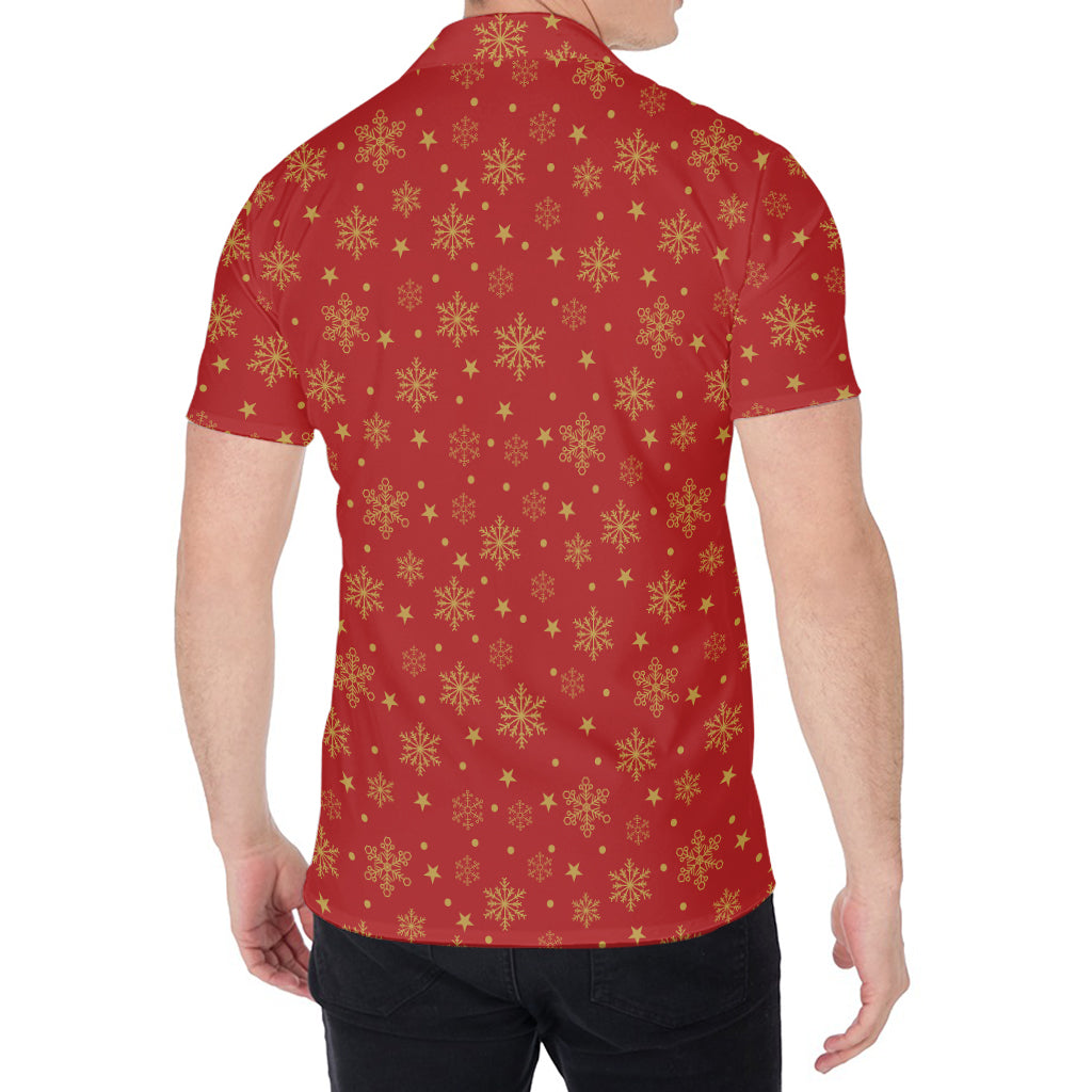 Christmas Snowflakes And Stars Print Men's Shirt