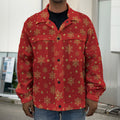 Christmas Snowflakes And Stars Print Men's Shirt Jacket