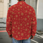 Christmas Snowflakes And Stars Print Men's Shirt Jacket