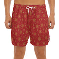 Christmas Snowflakes And Stars Print Men's Split Running Shorts