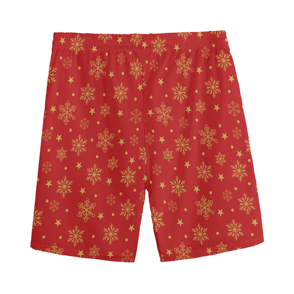 Christmas Snowflakes And Stars Print Men's Sports Shorts