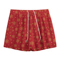 Christmas Snowflakes And Stars Print Mesh Shorts