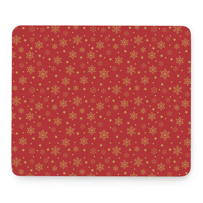 Christmas Snowflakes And Stars Print Mouse Pad
