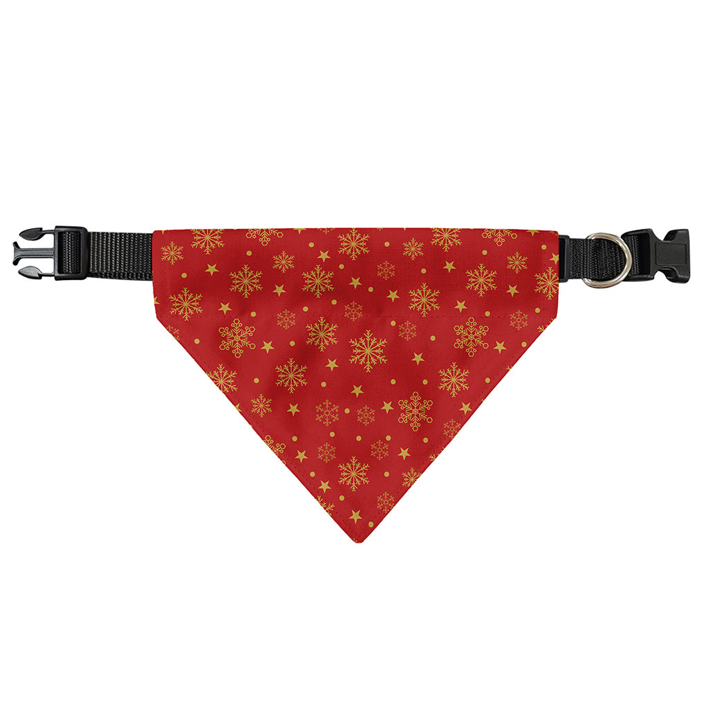 Christmas Snowflakes And Stars Print Over The Collar Dog Bandana