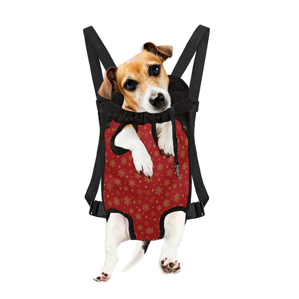 Christmas Snowflakes And Stars Print Pet Carrier Backpack
