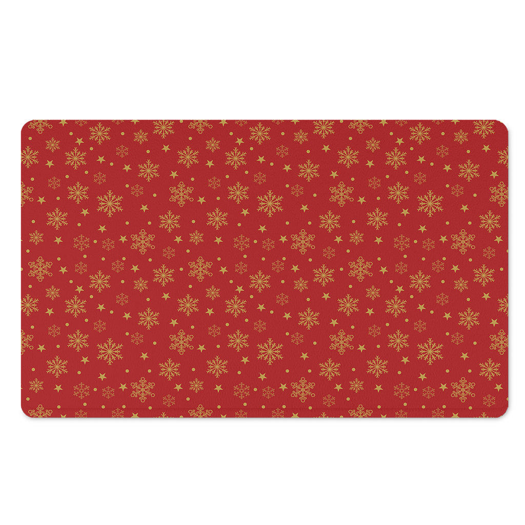 Christmas Snowflakes And Stars Print Polyester Doormat