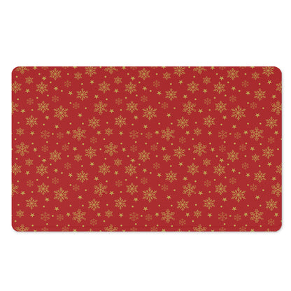 Christmas Snowflakes And Stars Print Polyester Doormat