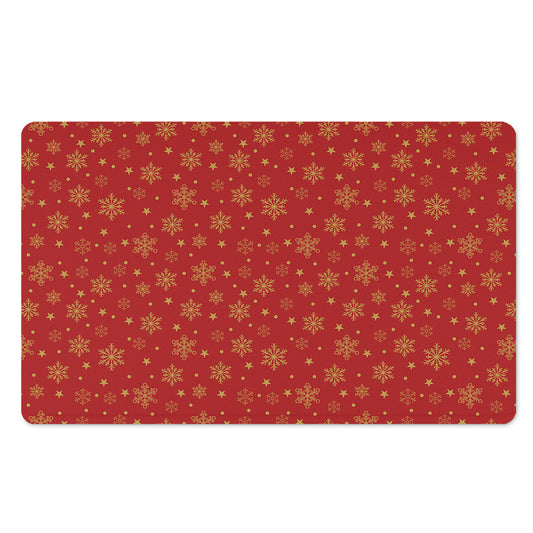 Christmas Snowflakes And Stars Print Polyester Doormat