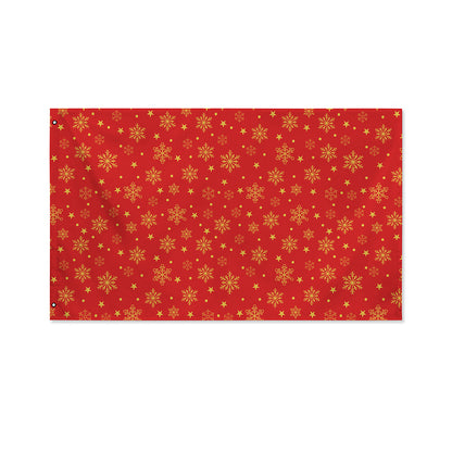 Christmas Snowflakes And Stars Print Polyester Flag