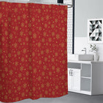 Christmas Snowflakes And Stars Print Premium Shower Curtain