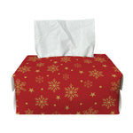 Christmas Snowflakes And Stars Print Rectangle Tissue Box Cover