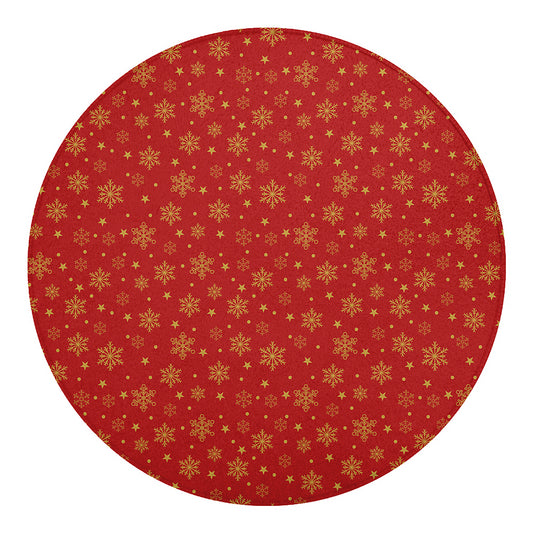 Christmas Snowflakes And Stars Print Round Blanket