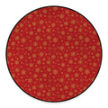 Christmas Snowflakes And Stars Print Round Floor Mat