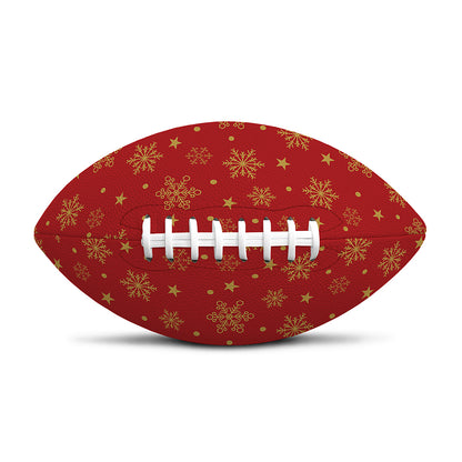 Christmas Snowflakes And Stars Print Rugby Ball