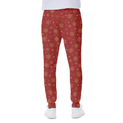 Christmas Snowflakes And Stars Print Scuba Joggers