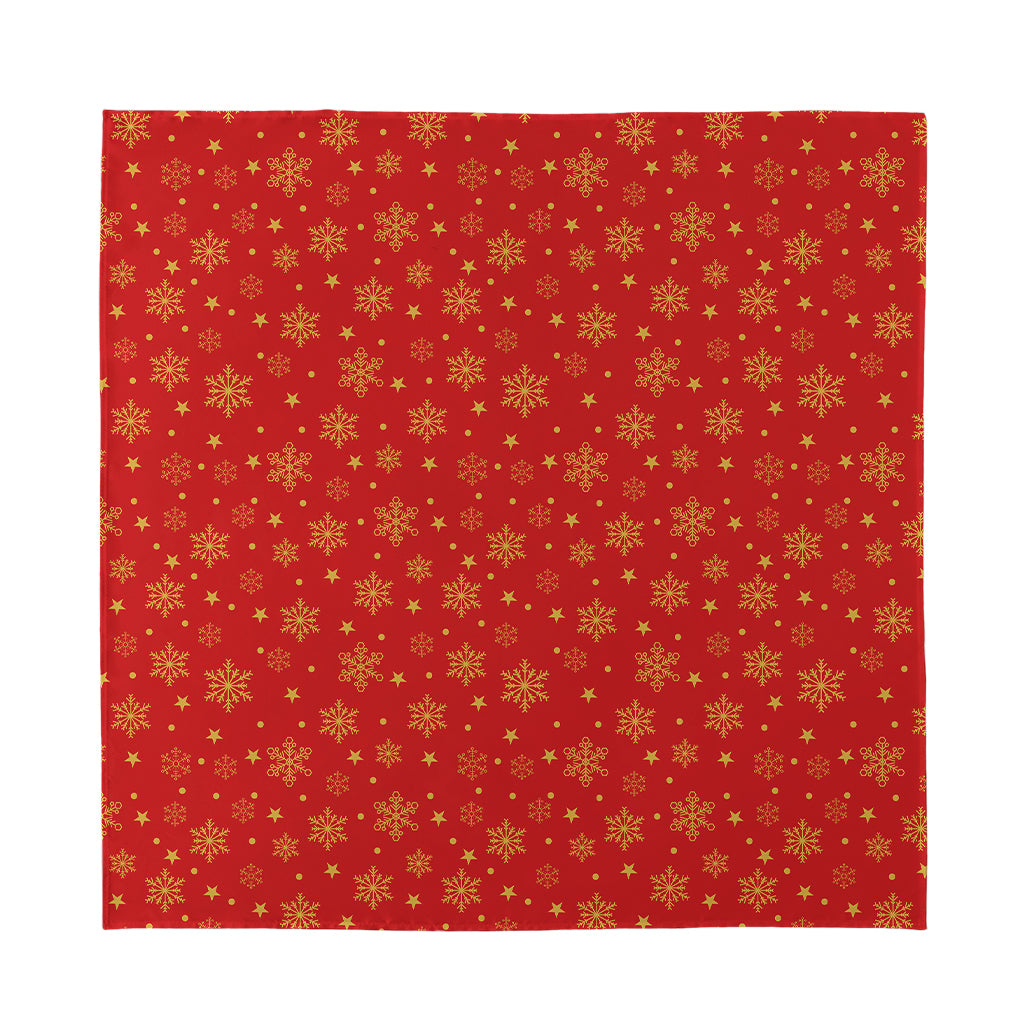 Christmas Snowflakes And Stars Print Silk Bandana