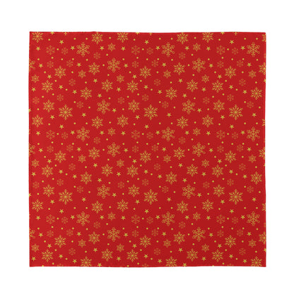 Christmas Snowflakes And Stars Print Silk Bandana
