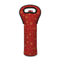 Christmas Snowflakes And Stars Print Single Neoprene Wine Tote