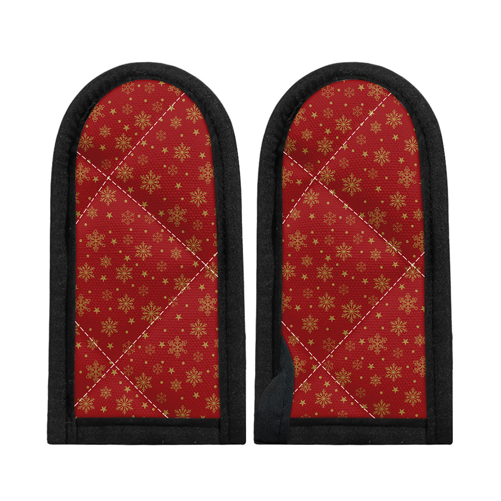 Christmas Snowflakes And Stars Print Skillet Handle Cover