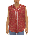 Christmas Snowflakes And Stars Print Sleeveless Baseball Jersey