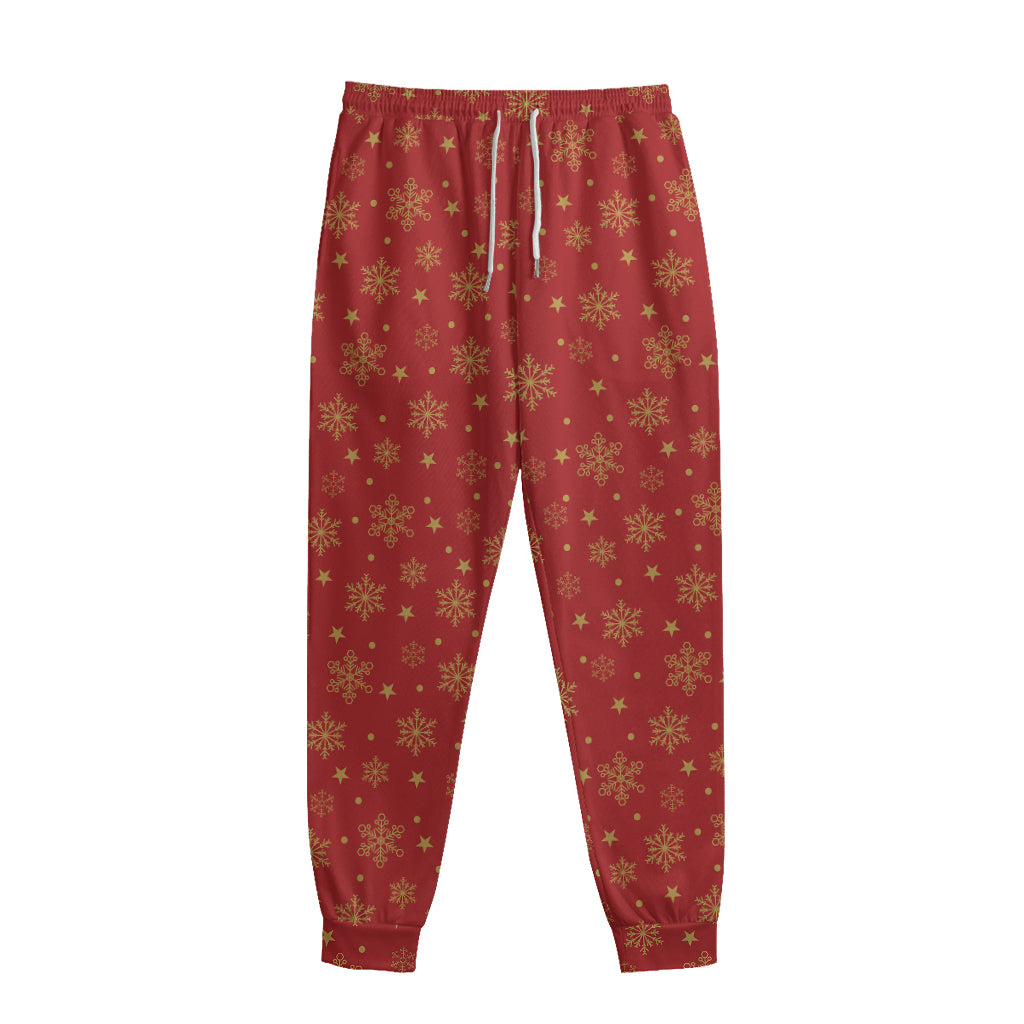 Christmas Snowflakes And Stars Print Sweatpants