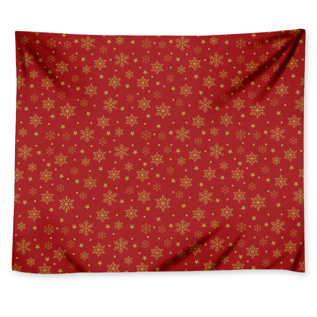 Christmas Snowflakes And Stars Print Tapestry