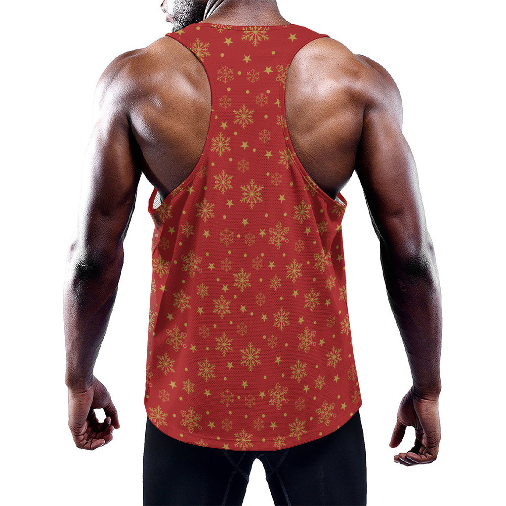 Christmas Snowflakes And Stars Print Training Tank Top