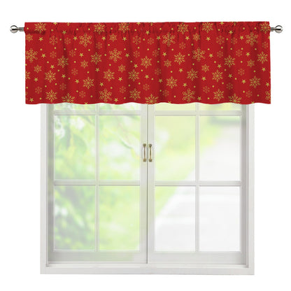 Christmas Snowflakes And Stars Print Window Valance