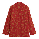 Christmas Snowflakes And Stars Print Women's Blazer