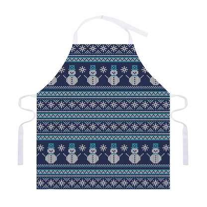 Christmas Snowman Knitted Pattern Print Adjustable Apron
