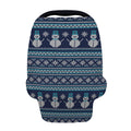 Christmas Snowman Knitted Pattern Print Baby Seat Cover