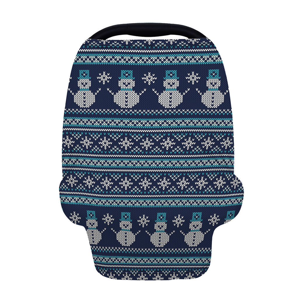 Christmas Snowman Knitted Pattern Print Baby Seat Cover