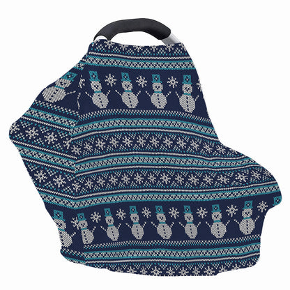 Christmas Snowman Knitted Pattern Print Baby Seat Cover