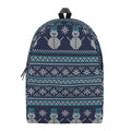 Christmas Snowman Knitted Pattern Print School Backpack