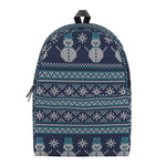Christmas Snowman Knitted Pattern Print Backpack